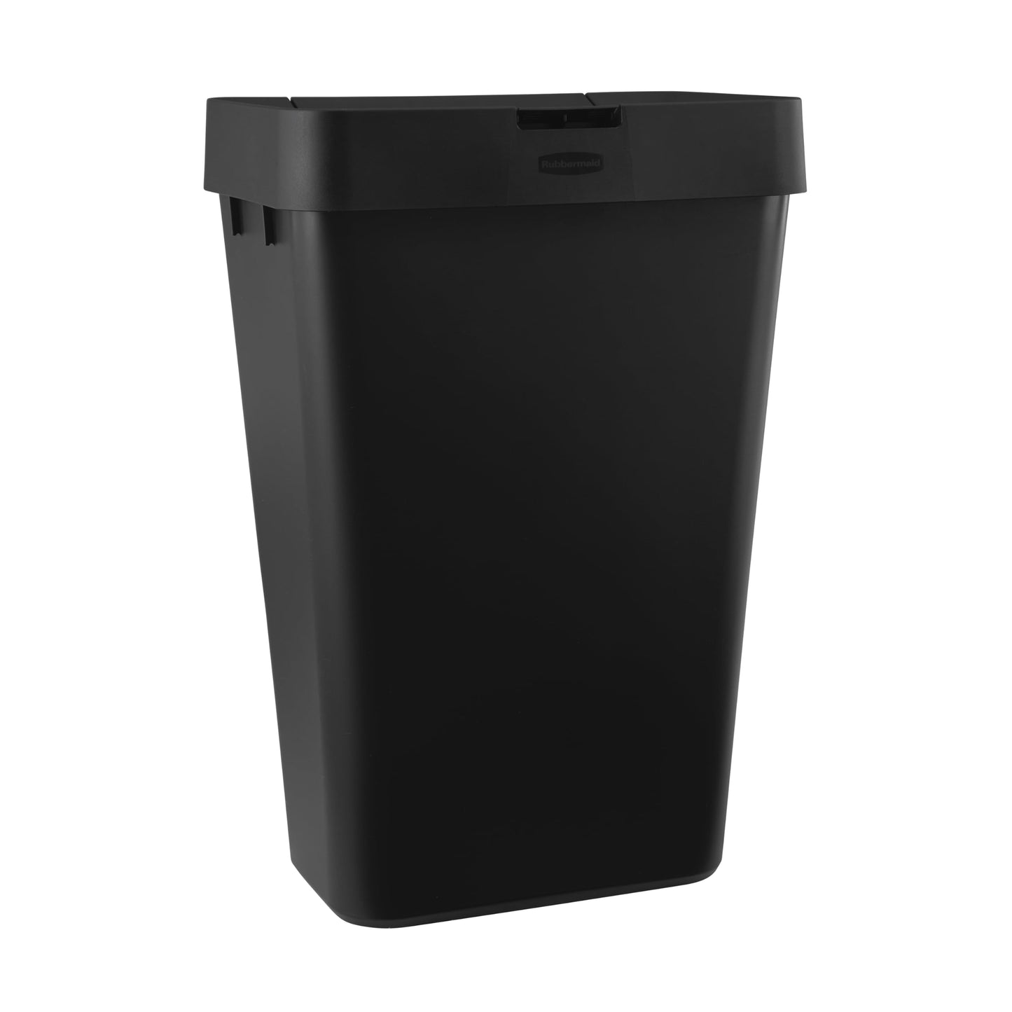 Rubbermaid Touch-Top Kitchen Trash Can with Lid, 12.2 Gallon, Black, Garbage Container for Home/Kitchen/Apartment/Garage