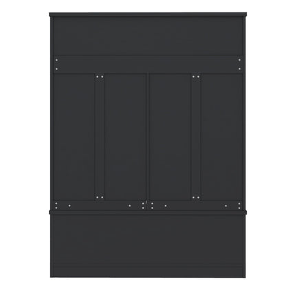 Ball & Cast 59.1" Hall Tree with Bench and Shoe Storage,3-in-1 Entryway Cabinet with Metal Hooks,Modern Coat Rack with Shoe Cubbies for Mudroom,Living Room,Hallway,Black