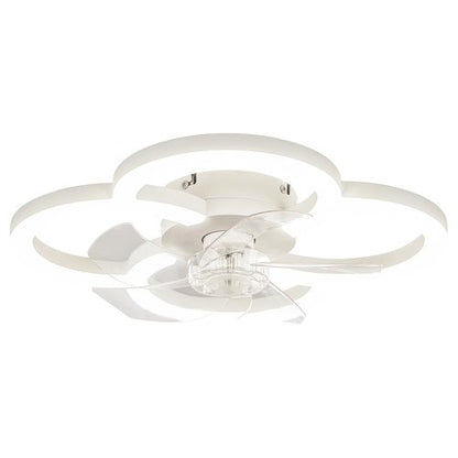 FTZVRD Low Profile Ceiling Fans with Lights and Remote, Fandelier Ceiling Fan Flush Mount, 3000K-6500K Smart 5 Blades LED Fan Light, Small Ceiling Fans with Lights for Bedroom, Kitchen