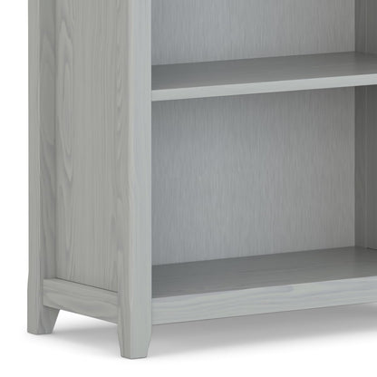 SIMPLIHOME Amherst Bookcase - 70 inch Tall 5-Shelf Solid Wood Bookshelf in Fog Grey, Transitional Storage for Living Room, Study Room or Office with Adjustable Shelves and Tapered Legs