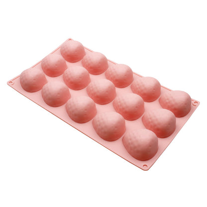 2Pcs 3D Strawberry Silicone Gummy Mold, Strawberry Chocolate Mold, 15 Cavity Half Fruit Maker Candy Cookie Mould Kitchen Tools 11.3 x 6.69 Inch