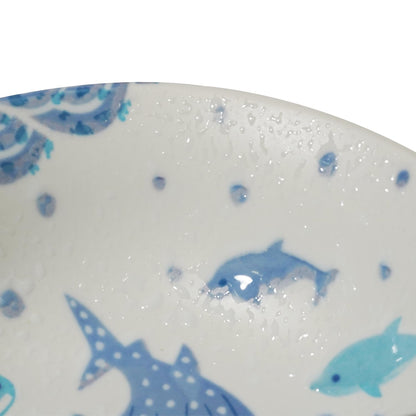 Whale Shark Donburi set, Microwave-Safe Bowl and Chic Chopstick, Whale Shark Chopstick Rest, Pair Set in Sea-Inspired Gift Box, For Ramen, Bowls, Rice Bowls, Soup Bowls.