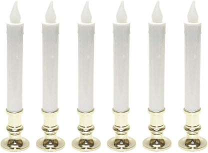 Gerson 9 Inch Battery Operated Candolier Candle Lamp with Timer, 6 Pack