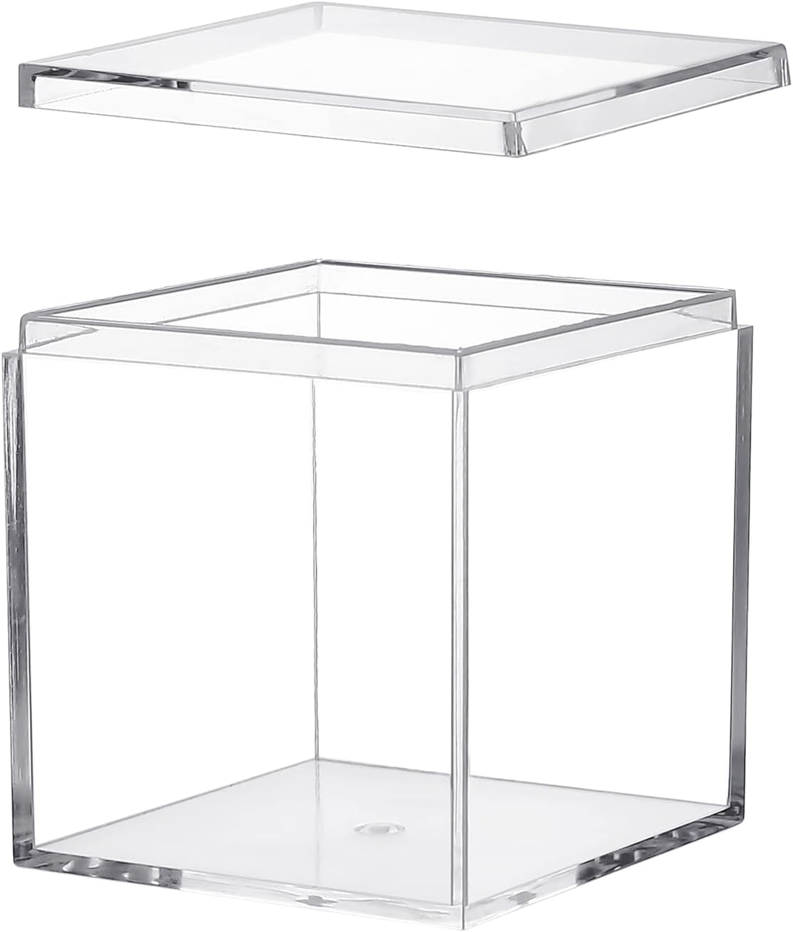 Acrylic Box with Lid, 4 Pack Small Square Container 2.2x2.2x2.2 Inch for Candy, Pill, and Tiny Jewelry Storage