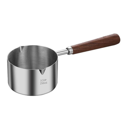 Food grade Stainless Steel Mini Butter Warmer, Mini Milk/Coffee Warmer, 8.5 oz (250 ml) Milk Warmer, Small Baby Food Warmer with Dual Spouts, Chocolate Melting Pot