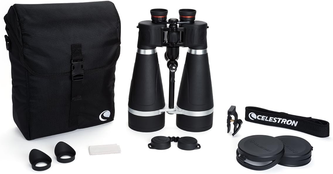 Celestron – SkyMaster Pro 20x80 Binocular – Outdoor and Astronomy Binocular – Large Aperture for Long Distance Viewing – Fully Multi-Coated XLT Coating – Tripod Adapter and Carrying Case Included