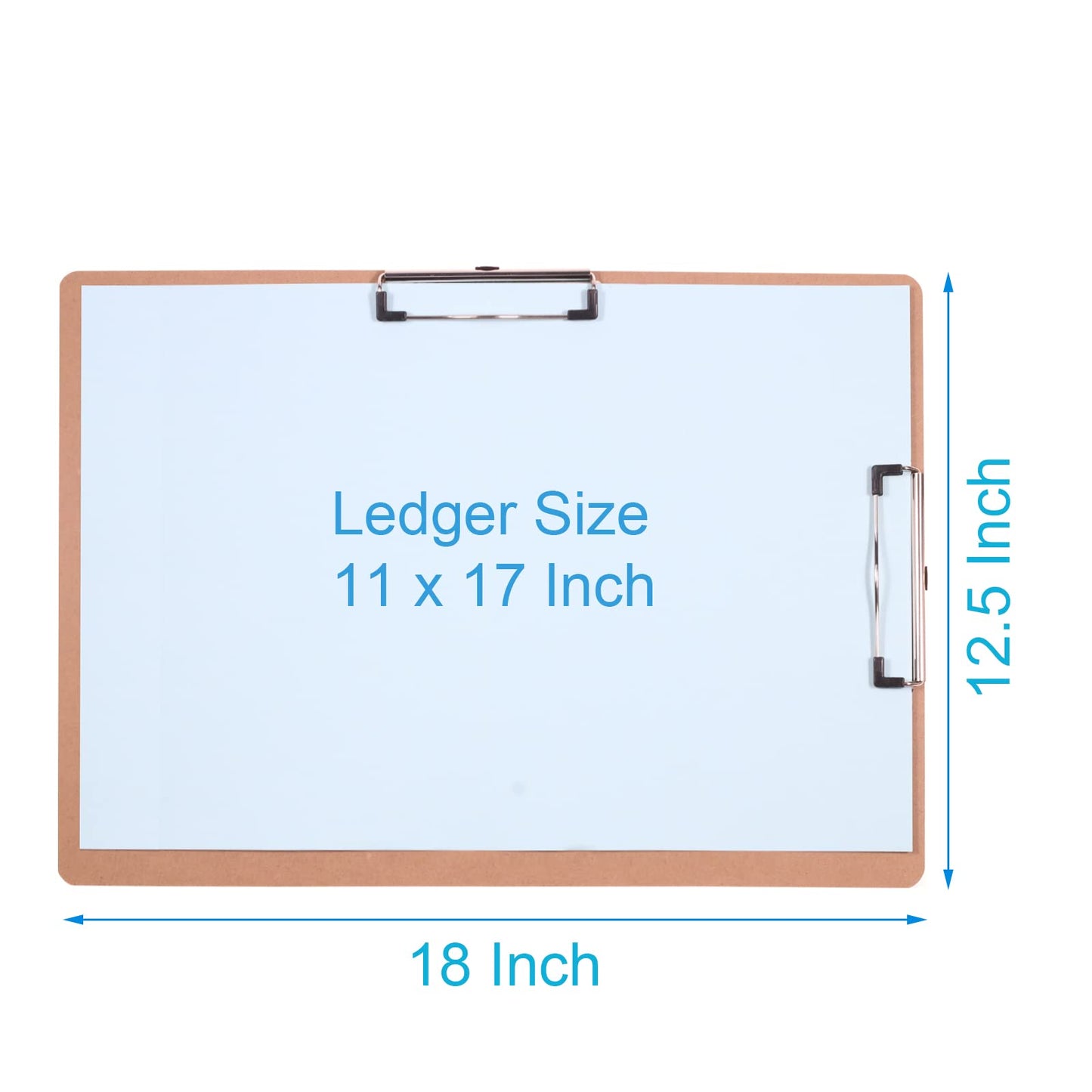 Acocony 11x17 Clipboard Double Clip Hardboard Extra Large Clipboard Low Profile Clip 11 x 17 Clipping Board MDF Materials Pack of 1