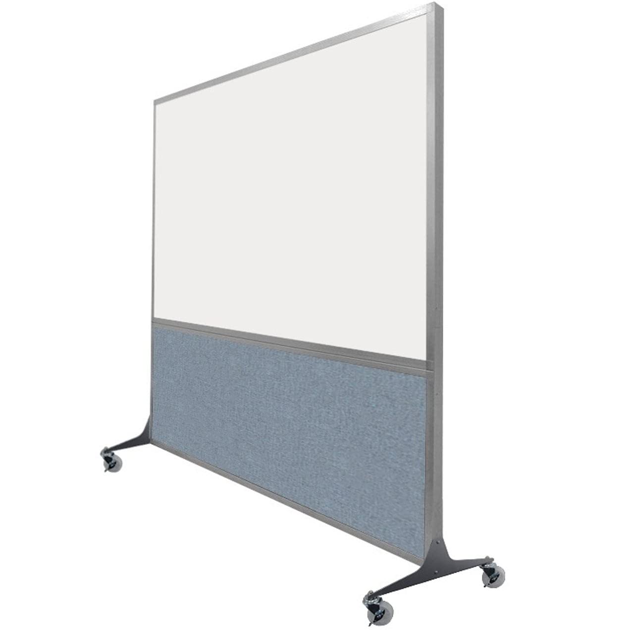 DivideWrite Mobile Whiteboard | Double Sided Dry Erase Board | Portable Office Cubicle Partition | Display for Classrooms, Conference Rooms, Meeting Areas and More | Black Fabric 6' Wide X 6' Tall