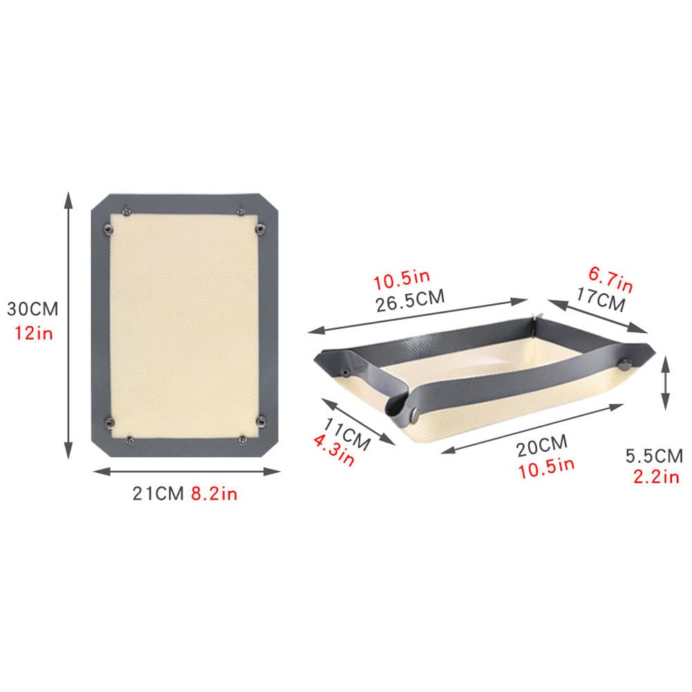 CANDeal 1 PC Silicone Fiber Baking Mat with Buckle, No Leak & Non Stick, Corners Snap Together to Form Leakproof Baking Tray, Oven Liner (12x8.2 inch(30x21cm))