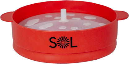 SOL Heat-Resistant Cooking Utensil Set, Microwave Silicone Popcorn Maker with Lid, BPA Free, Collapsible Bowl (Red)