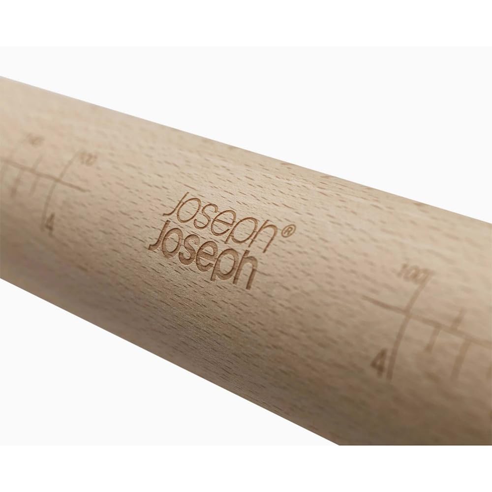 Joseph Joseph PrecisionPin - Rolling Pin with adjustable pastry thickness, Baking and dough rollers, Beech Wood, Multicolor
