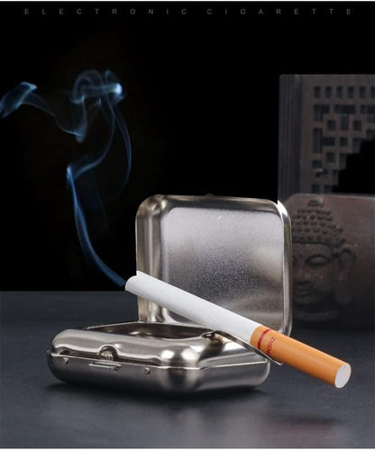 Stainless Steel Mini Pocket Ashtray, Portable Cigarettes Ash Tray with Lid, Compact Car Supplies for Office, Home