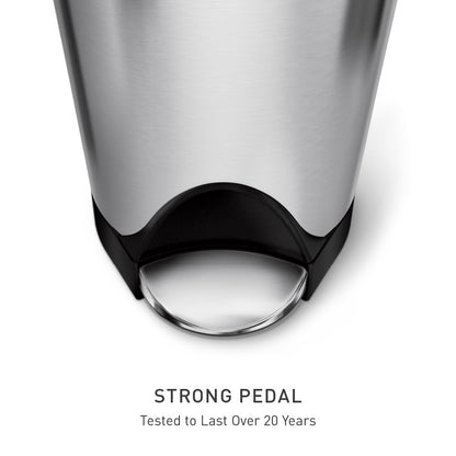 simplehuman 30 Liter / 8 Gallon Butterfly Lid Kitchen Step Trash Can, Brushed Stainless Steel