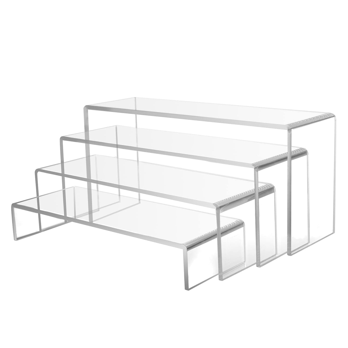 A+ DESIGN Acrylic Display Risers Suitable for Cupcake Retail Shoe Showcase Jewelry Funko Pop Figures (Clear 4 Pack Set)