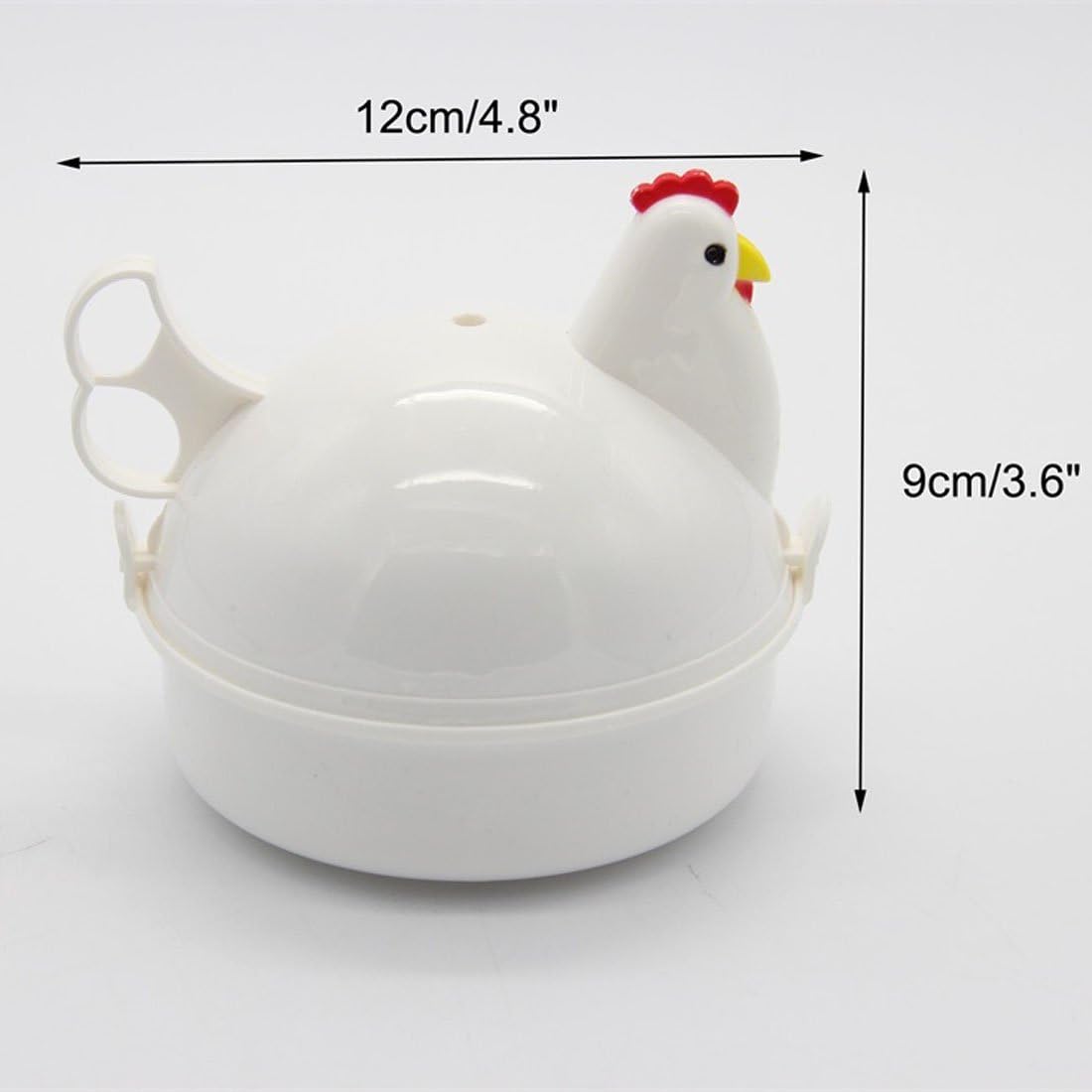 Chicken Shape Microwave Egg Cooker - 4 Eggs Capacity Boiler Steamer Poacher for Omelet & Hard-Boiled Egg