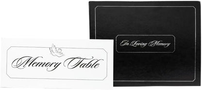 Funeral Memorial Book, Celebration of Life Guest Book with Bonus White Memory Table Sign Included