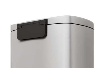 Garvee 13 gal / 50 L Metal Kitchen Trash Can with Lid, Large Rustproof Garbage Can for Kitchen, Step-on Trash Bin with Inner Bucket, Rear Handle, Soft Close Lid, White