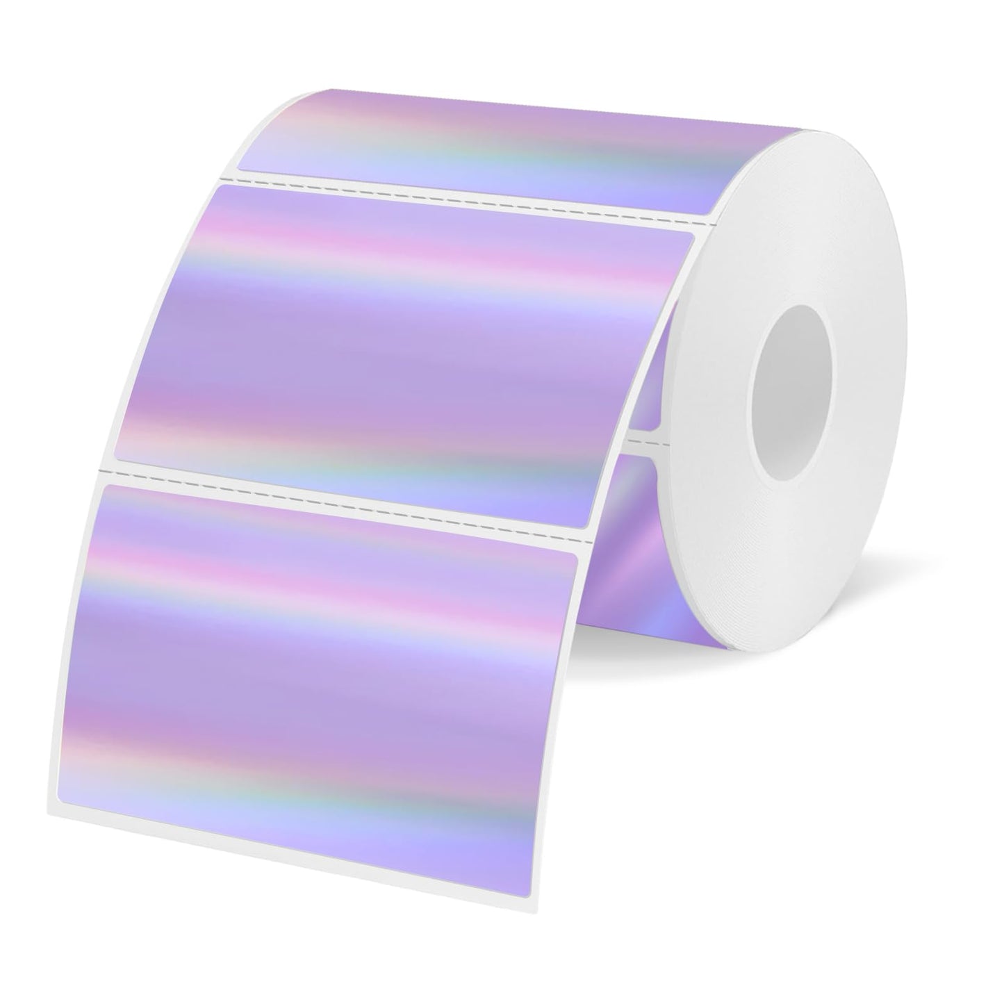 YEGAWEN 3x2 Inch Holographic Thermal Labels, Purple Thermal Sticker Labels, Rainbow Glitter Thermal Stickers for Price, Barcode, Mailing, Name, DIY Custom Logo Design, 200 Sheets/1 Roll
