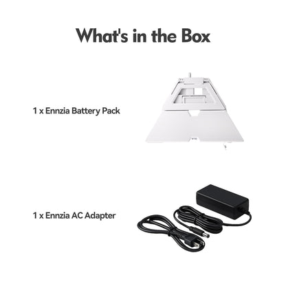 Ennzia E100 Starlink Mini Battery Pack with Charger, 99Wh 27600mAh Capacity, Air Travel Safe, Up to 5 Hours Runtime, IP65 Water-Resistant, Pass-Through Charging Supported