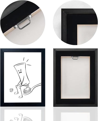 Regine Switzerland Black and White Bathroom Wall Art - Funny Minimalist Toilet Decor | Framed Canvas Print