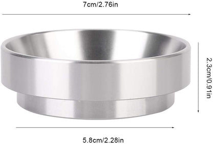 Fdit Aluminum Alloy Universal Coffee Magnetic Dosing Ring Replacement, Silver (58mm)