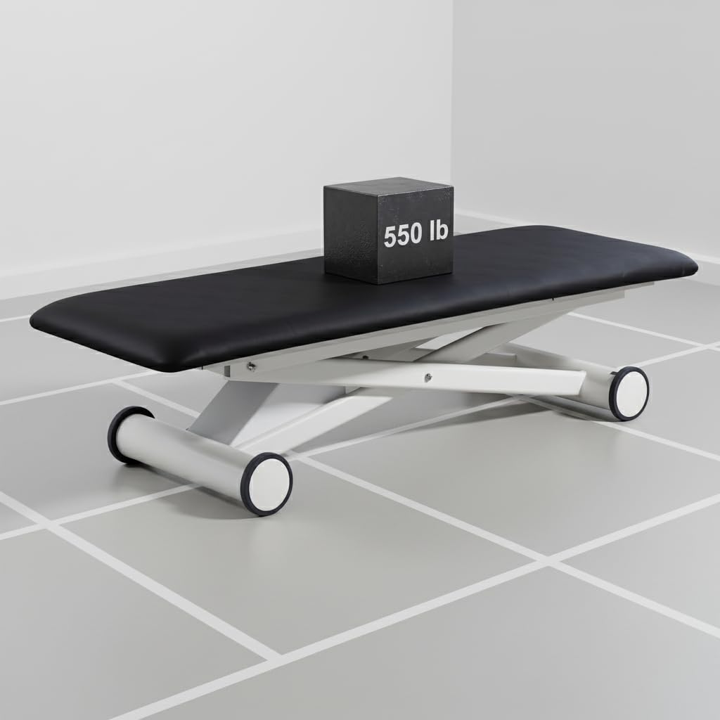 Demixson Electric Treatment Table - Power Hi-Lo Physical Therapy Bed with 17.7"-37" Height Range, 500 lbs Weight Capacity & Seamless Medical Grade Vinyl - for Clinics, Rehab & Chiro (Black)