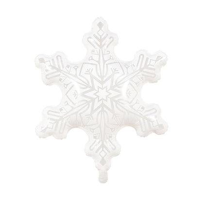 Clear Snowflake Balloons, 36 inch, Set of 5 Foil Mylar Balloons for Christmas and Winter Wonderland Ice Snow Themed Birthday Party Decorations
