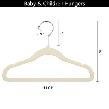 GoodtoU Kids Velvet Hangers Baby Hangers for Closet 20 Pack Non Slip Childrens Infant Hanger Beige