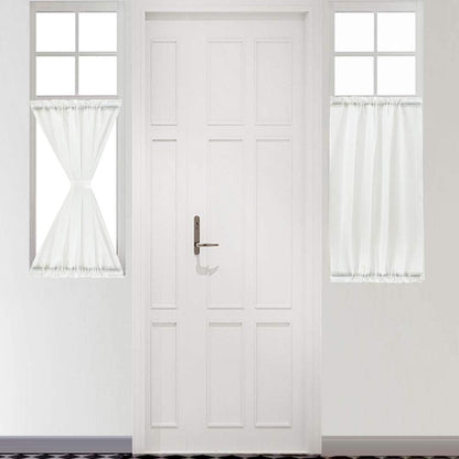 Cozynight White Sheer Tier Curtains, 36 Inch Length Linen Curtain Sheers for Kitchen, Bathroom, Cafe - 2 Panels