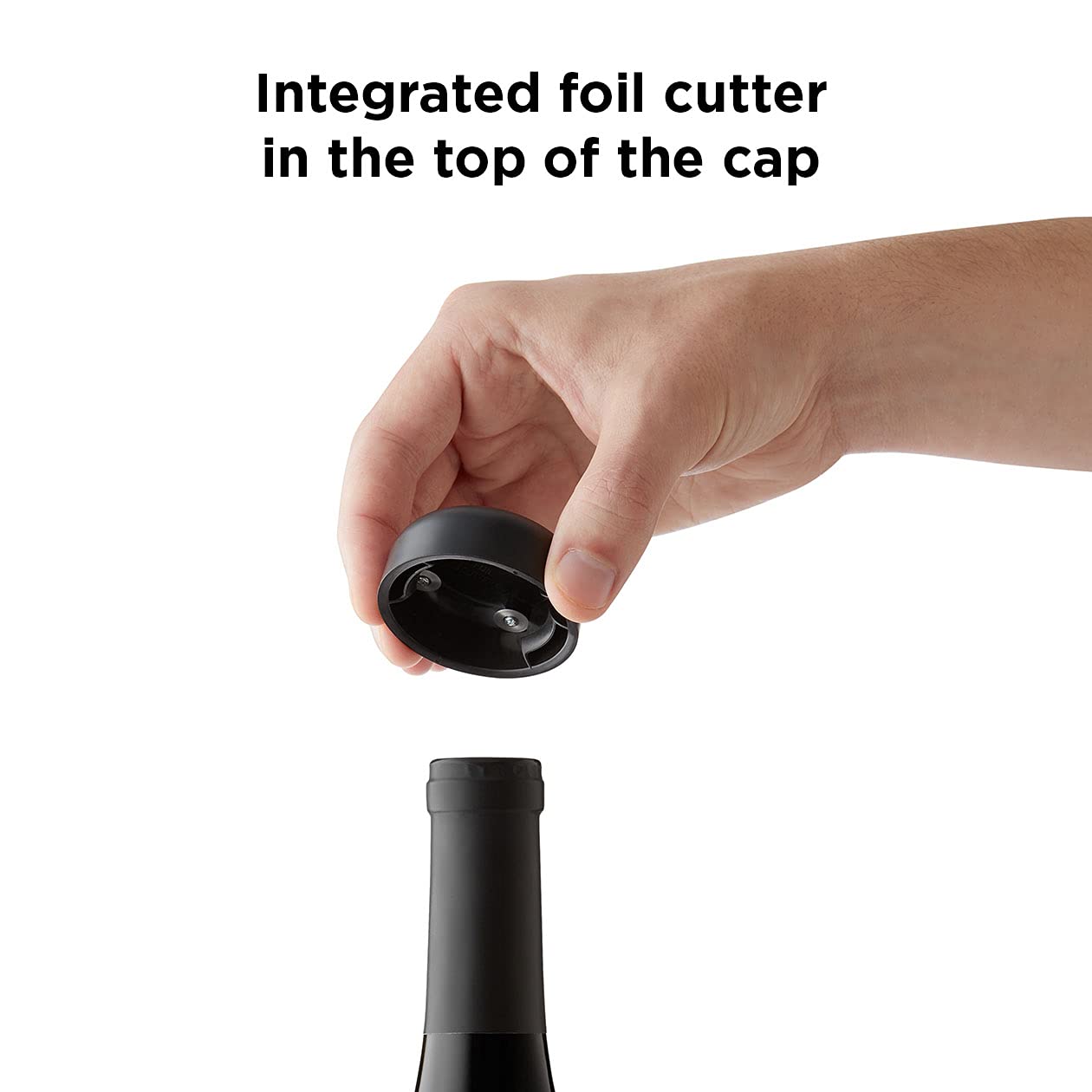 Rabbit Automatic Electric Corkscrew Wine Opener, Cordless Rechargeable, One-Touch Operation, Sleek Shiny Black Finish, Easy to Use for Wine Lovers