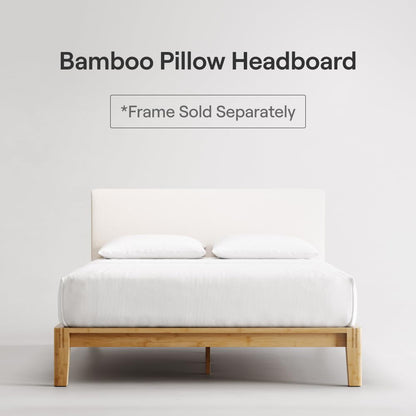 Nectar Upholstered Headboard - King - Linen - Attachable to Bamboo Bed Frame (Sold Seperately) - Easy Tool Free Set Up - Contemporary and Durable