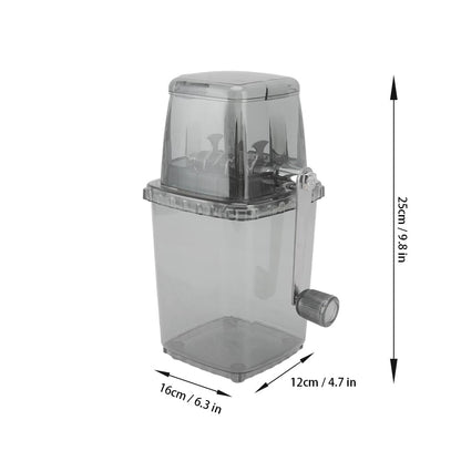 Leopacat Hand Crank Ice Crusher, Manual Hand Crank Operated Breaker, Portable Chopper Transparent Stainless Steel Breaker Making Drinks Machine for Fast Coarse Shaved Fine Chips Ho (Gray)