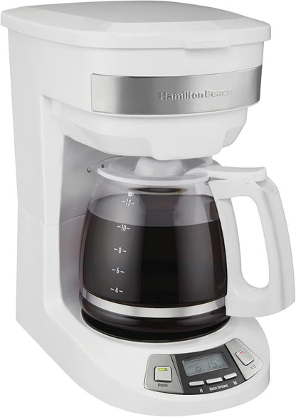 12 Programmable (46294J) Hamilton Beach Cup Drip Coffee Maker Machine, Regular & Bold Brew Options, Auto Pause