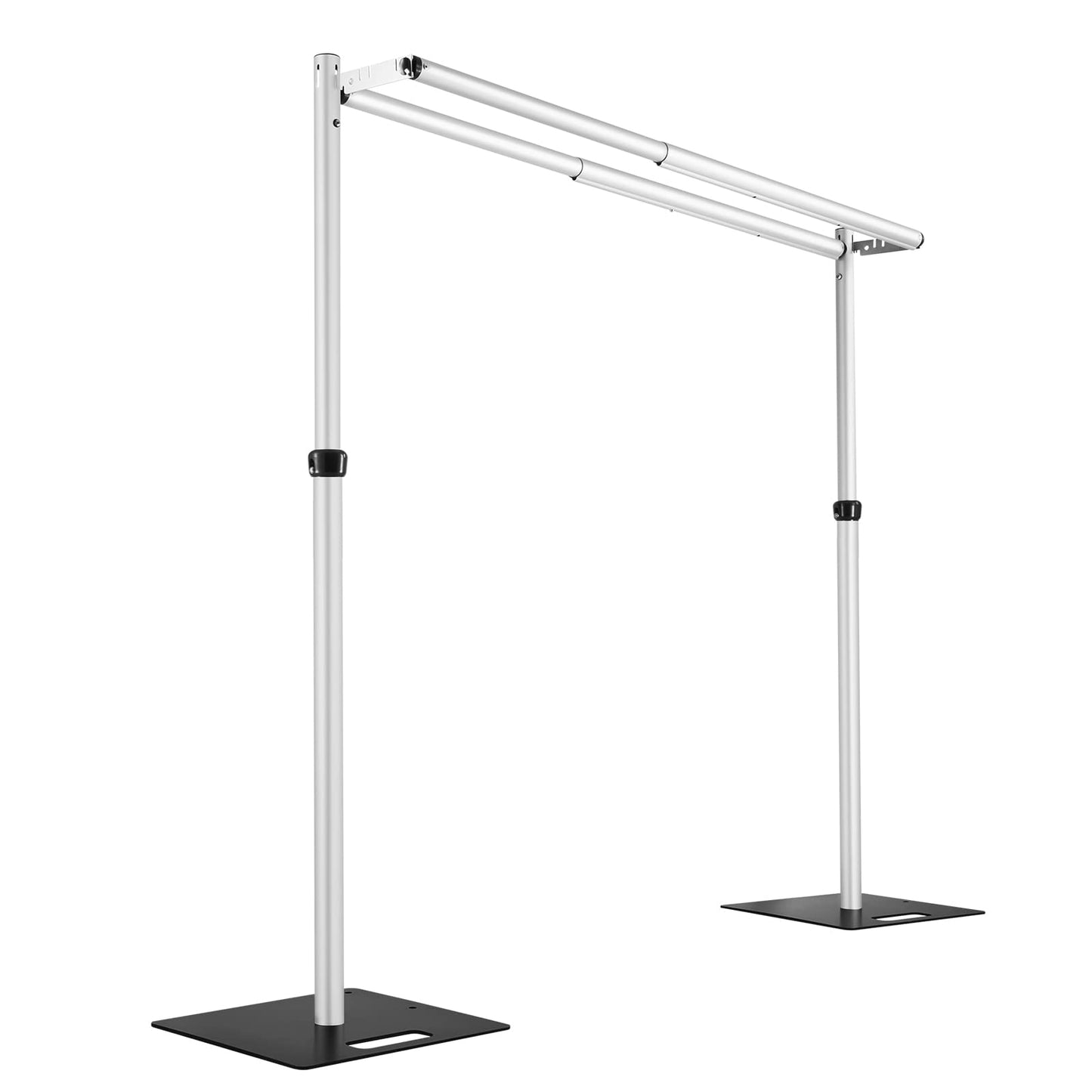 Hecis Double Backdrop Stand Heavy Duty,10x10ft Double Crossbar Pipe and Drape Stand, Adjustable Aluminium Flower Wall Backdrop, Back Drop Stand for Party Event, Trade Shows & Wedding Decor