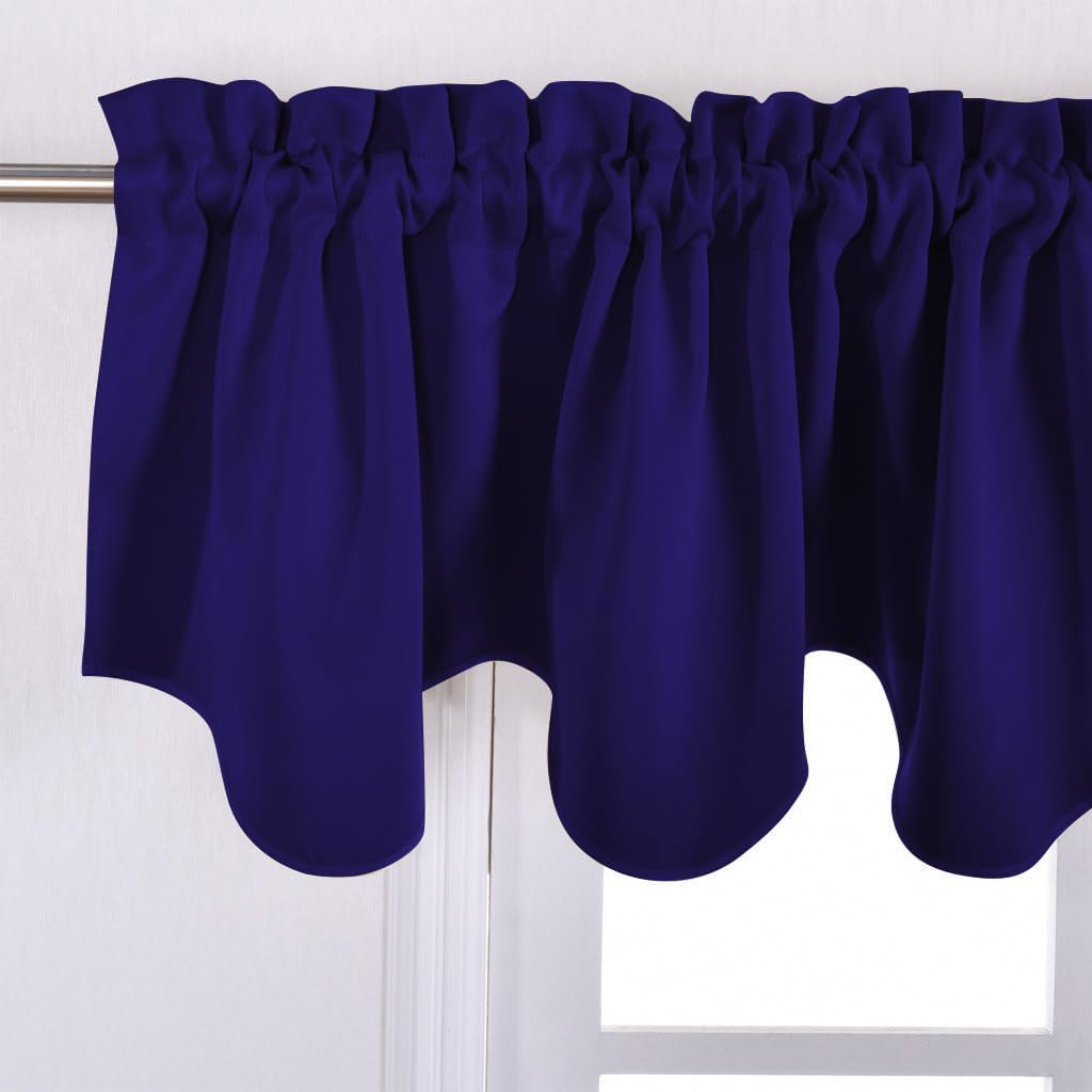 NICETOWN Blackout Curtain Valance Tier, 52 inches by 18 inches, Navy Blue, 1 Piece