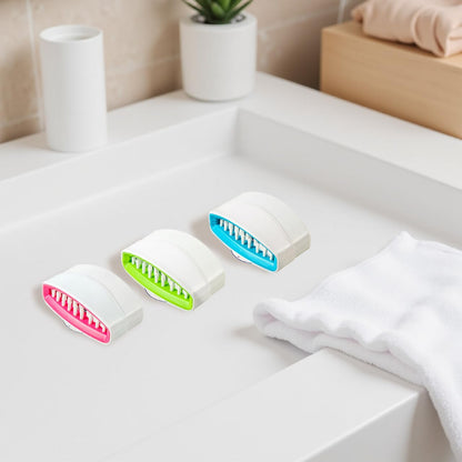 Baluue Knife Cleaner Brush with Suction Cup - 3-Pack Detachable Double-Sided Utensil Scrubber for Kitchen, Blade Cleaning Tool for Silverware Forks and Chopsticks, Non-Slip Blade Scrubber Set