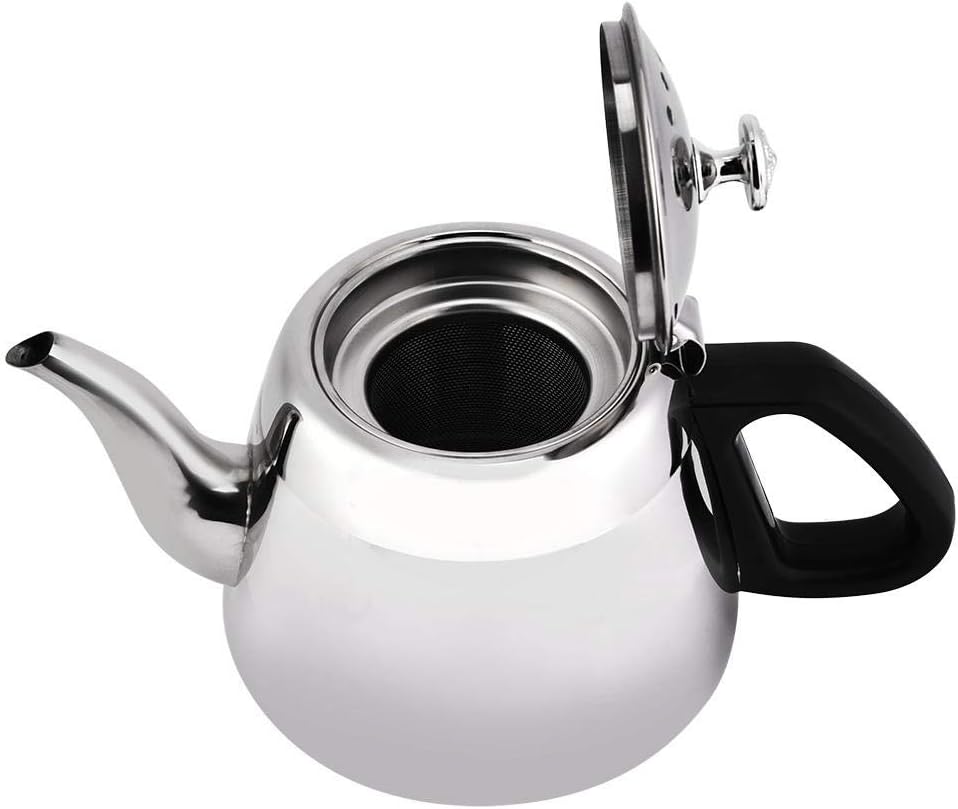 Teapot, 1.5L/2L Stainless Steel Stove-top Coffee Pot with Filter (2L)
