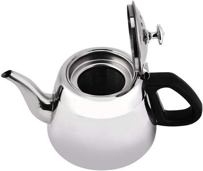 Teapot, 1.5L/2L Stainless Steel Stove-top Coffee Pot with Filter (2L)