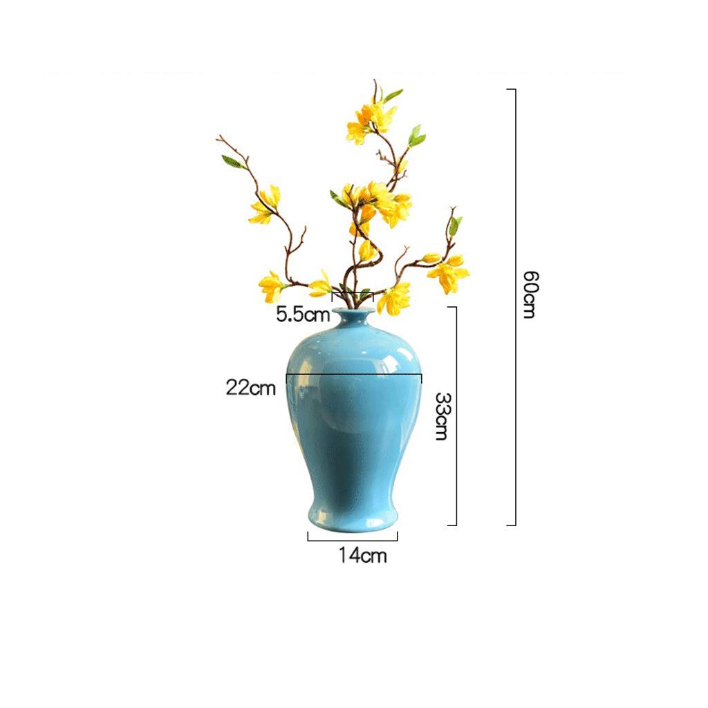 KOMFGT Handcrafted Ceramic Large Vase Living Room Porch Flower Flower Arrangement Decorative 33Cm*14Cm*5.5Cm