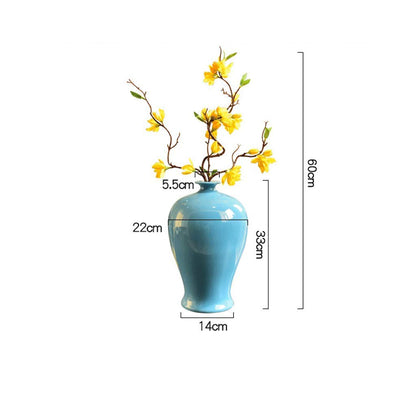 KOMFGT Handcrafted Ceramic Large Vase Living Room Porch Flower Flower Arrangement Decorative 33Cm*14Cm*5.5Cm