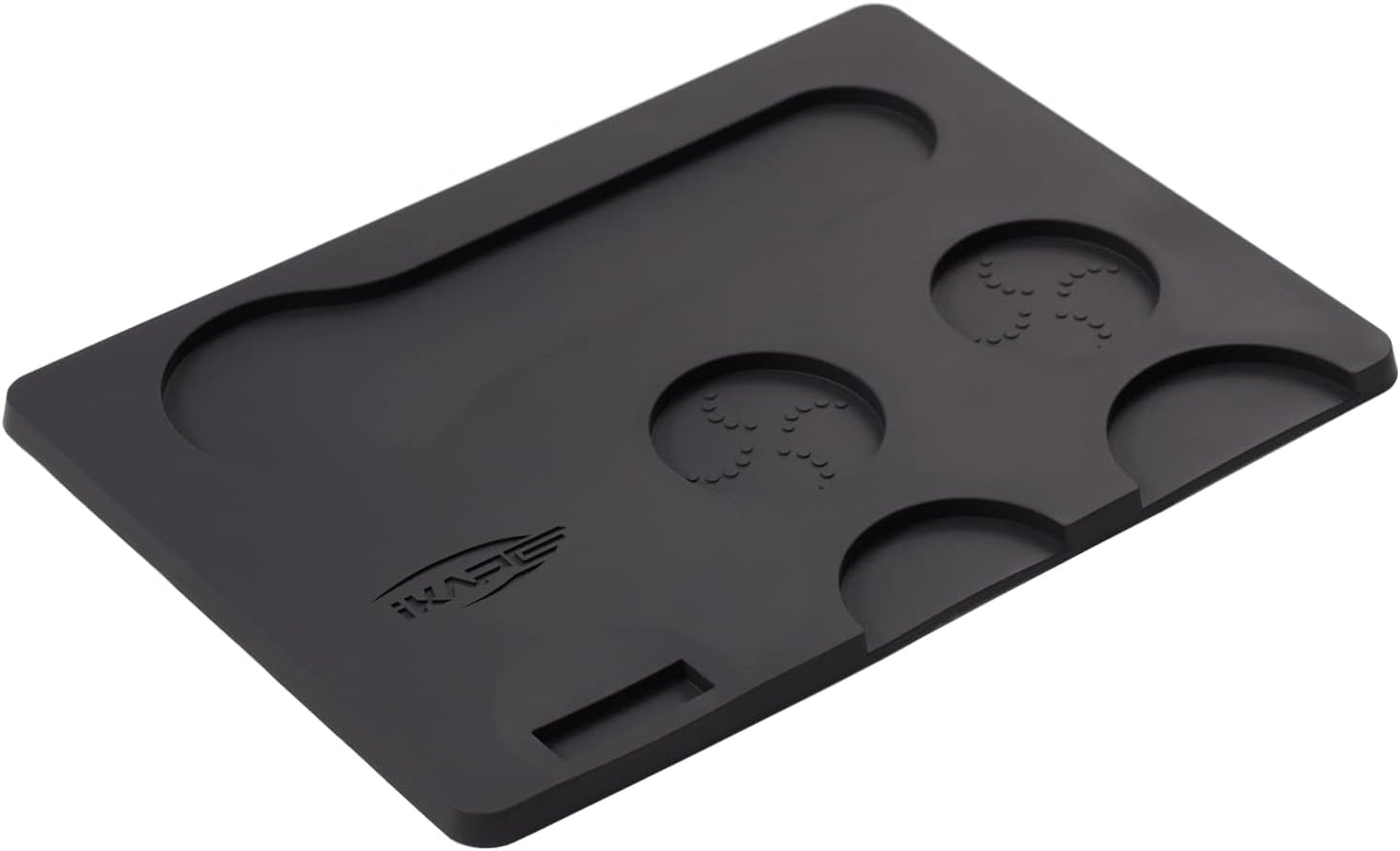 IKAPE Coffee Accessory Tool, Silicone Mat with Portafilter Holder, Espresso Tamping Station Mat, Non-Slip