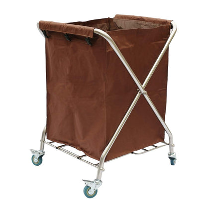 CKKNILV Utility Cart Organizer Storage Trolley Beauty Utility Cart Foldable Laundry Sorter Cart, Portable Laundry Hamper with Rolling Lockable Wheels, Room Service Cart Organizer