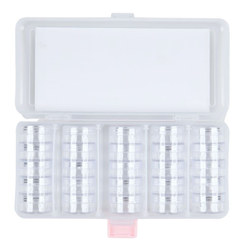 Craft County Clear Organizer Box with 5 Sets of Five Stackable Jars with Lid – 31 Pieces – Great for Diamond Art, Beads, Findings, Saving Space, and More!