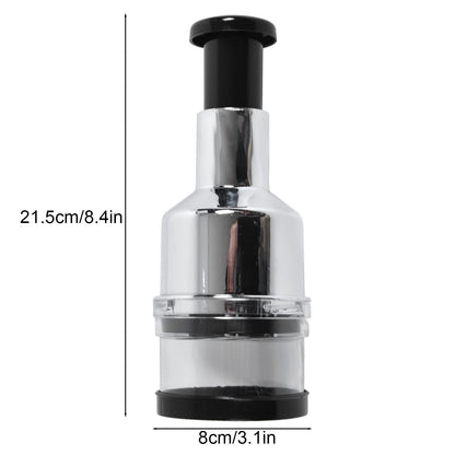 Manual Food Chopper Stainless Steel Vegetable Cutter for Onions Garlic Nuts Salads Hand Operated Kitchen Prep Tool