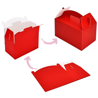 Aosric Gable Gift Boxes with Handles, 30 Pack Colorful 9.45"x5"x5" Cardstock Large Bulk Treat Boxes for Party Favors, Birthday, Baby Shower, Wedding, Holiday Gifts