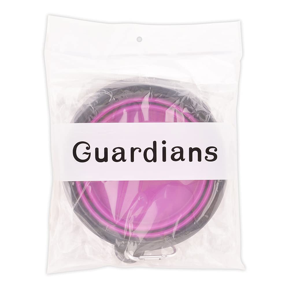 Large Collapsible Dog Bowls, 34oz Travel Water Food Bowls Portable Foldable Collapse Dishes with Carabiner Clip, 2 Pack (Purple+Red)