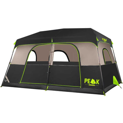 PEAK OUTDOORS Instant Tent 6/8 Person Tents for Camping, 60 Second Easy Setup Portable Camping Cabin Tent with Rainfly, Waterproof Pop Up Tents for Family Camping & Hiking with Expandable Carry Bag