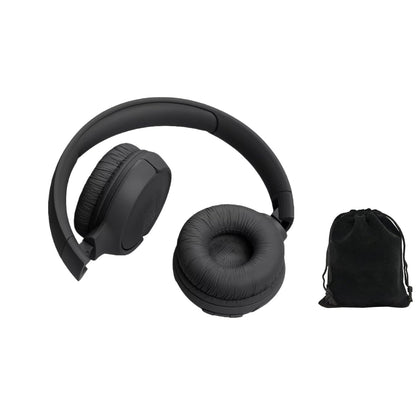 JBL Tune 525BT Wireless Over-Ear Headphones – Experience Deep Bass and Seamless Connectivity - 57H Battery Life - Speed Charge - Bluetooth 5.3 - Includes Storage Pouch, Black, Tune525BT-Pouch