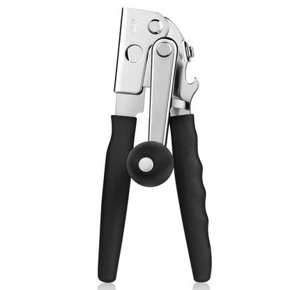 MARSWELL Heavy Duty Can Opener for Large Cans, Extra-Long Handles & Oversized Knob for Easy Cranking, Commercial Manual Hand Crank Opener Opens Big #10 Cans Smoothly, Strong All-Steel Construction