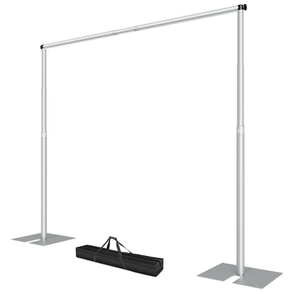 EMART Heavy Duty Backdrop Stand, 10x12Ft Adjustable Pipe and Drape kit with 9.26 LBS Steel Flat Base, Sturdy Metal Diy Photo Background Frame for Parties, Events, Wedding, Photography - Silver